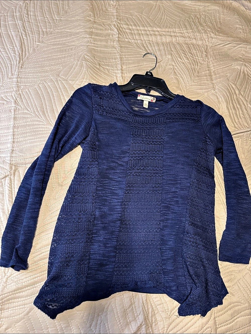 Speechless Long Sleeve Textured Top in Blue Like New women’s. Size XL